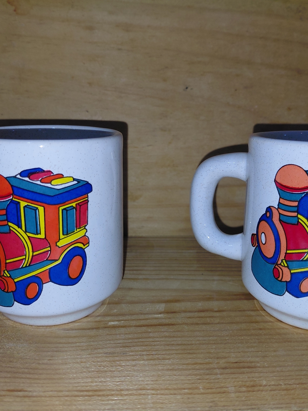 Colorful Kids Train Ceramic Mug - White with Multi-Color Train